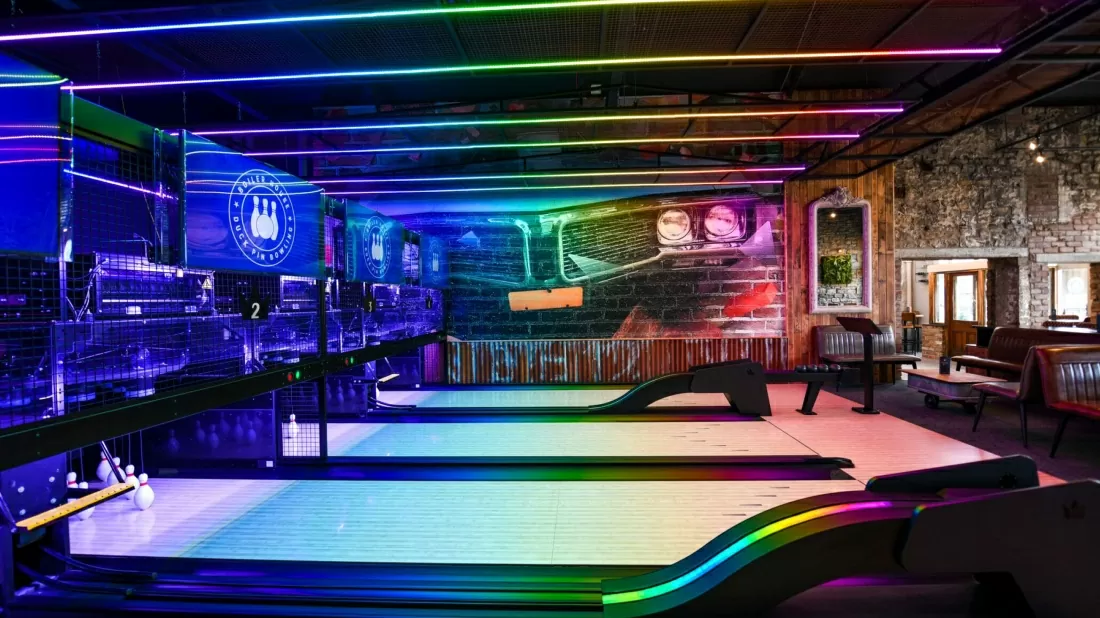 The Boiler House bowling alley lanes in the Clitheroe, United Kingdom