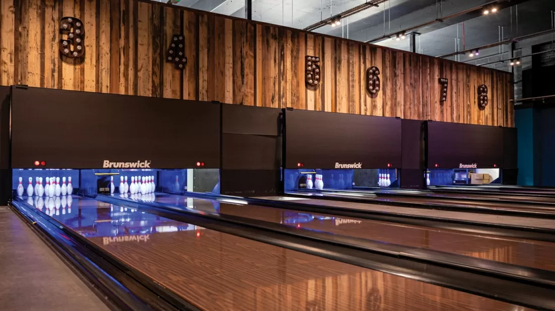 East Street Lanes bowling alley lanes and pins in Leicester, UK