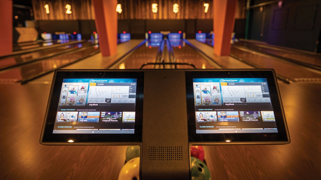 East Street Lanes bowling alley lanes screens in Leicester, UK