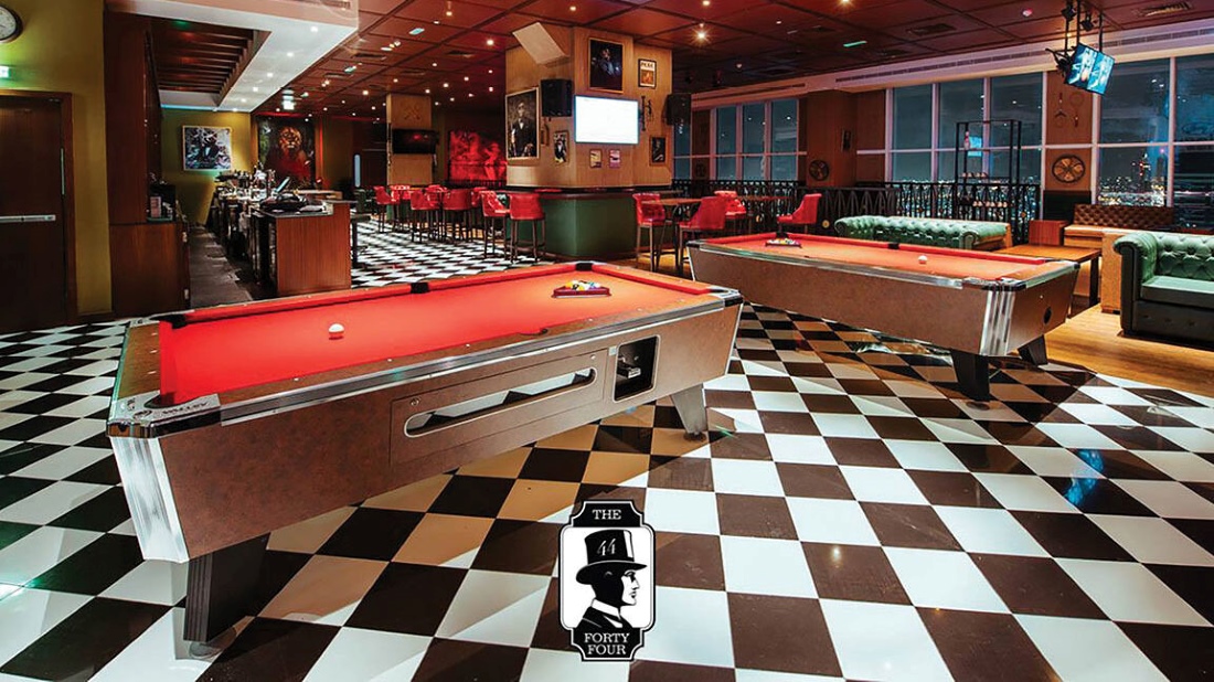Level 44 pool tables and bar in Dubai, Al Habtoor